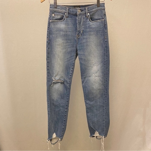 Hudson 26 (US 2) Zoeey High Rise Straight Crop Stretch Distressed Womens Jeans - Picture 12 of 14
